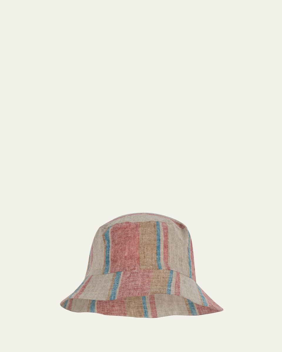 Boy's Venice Striped Bucket Hat, Size 12M-8